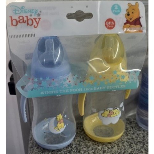 NWT Disney Winnie The Pooh 10oz Baby Bottles 2 Pack Blue Yellow