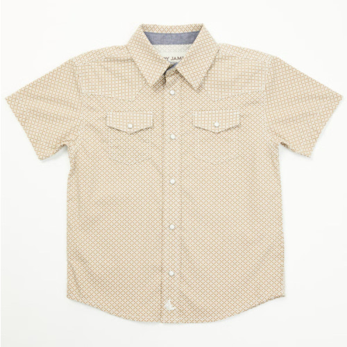 Cody James Toddler Boys' Grill and Greet Medallion Print Short Sleeve Snap Western Shirt