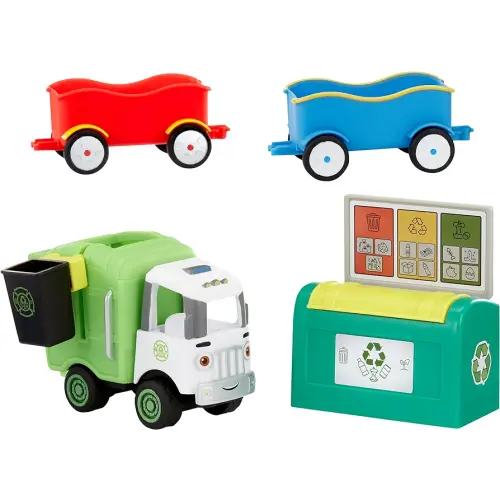 Little Tikes Let’s Go Cozy Coupe Garbage Truck Playset with Push and Play Vehicle for Floor or Tabletop Car Fun for Toddlers, Boys, Girls 3+ Years
