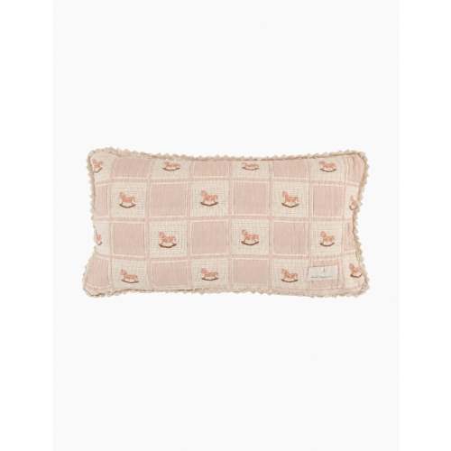 Rocking Horse Mini Pillowcase in Shell Pink Horse Patchwork