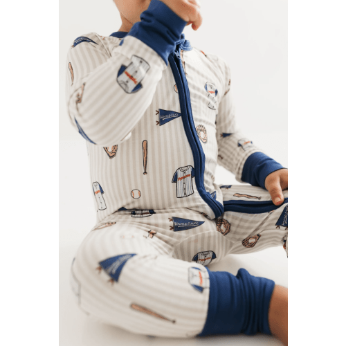 Blue Baseball Zipper Romper – In my Jammers