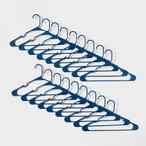 18pk Plastic Hangers Blue - Brightroom™