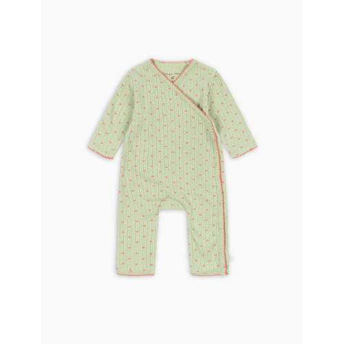 Pointelle Minnie Kimono Romper in Coeur Lint