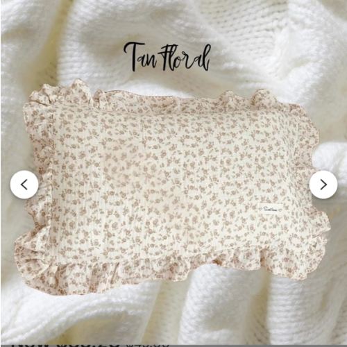 Custom Embroidered Muslin Baby Pillow with Ruffles: Personalized Nursery Decor, name pillow, Floral ruffle