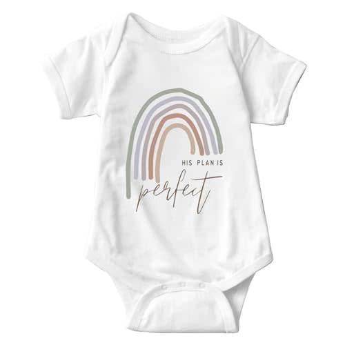 His Plan Is Perfect Bodysuit Clothes Rainbow Baby Girl Pregnancy Announcement Rainbow Newborn Baby Romper
