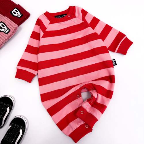 RED & PINK STRIPE ROMPER – Skeletots