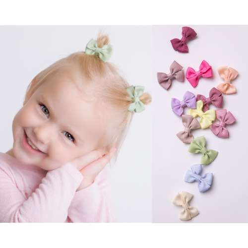 SET of TWO  PigTail Bows, Baby Girl Snap Clips, Toddler Bow Hair Clips, Piggy Bows, Toddler Snap Clips, School Girl Hair Bows, Piggy Bow GIA