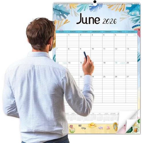 Guasslee 2026 Large Wall Calendar,20"x 30" Vertical Jumbo Hanging Wall Planner,19 Monthly Calendar from Jun. 2026 to Dec. 2027 with Lines,Spiral Binding and Notes for Easy Organizing
