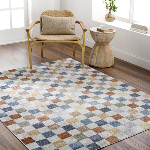 Livabliss Lillian 5 x 7 (ft) Flatweave Polyester Multi-Color Rectangular Indoor Geometric Mid-Century Modern Machine Washable Pet Friendly Area rug
