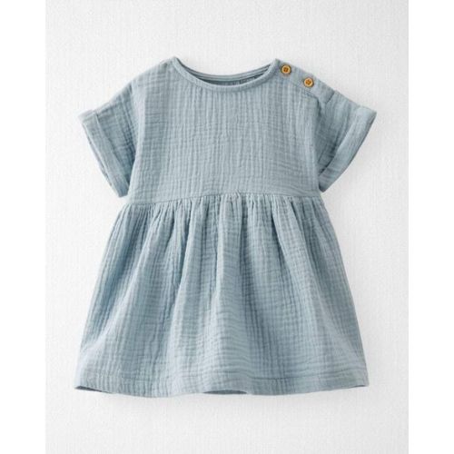 Baby Organic Cotton Gauze Dress in Blue - Little Planet | Carter's