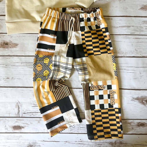 Iowa Patchwork Wide Leg Sweats