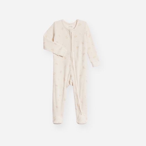 Organic Baby Kit Ribbed Footed Sleeper - Emma Floral