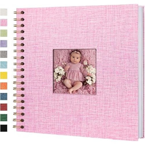 Scrapbook Photo Album, Linen Covered, 10x10 Inches, 40 Sheets/80 Pages