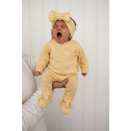 POINTELLE LONG ROMPER | BRIGHT LEMON