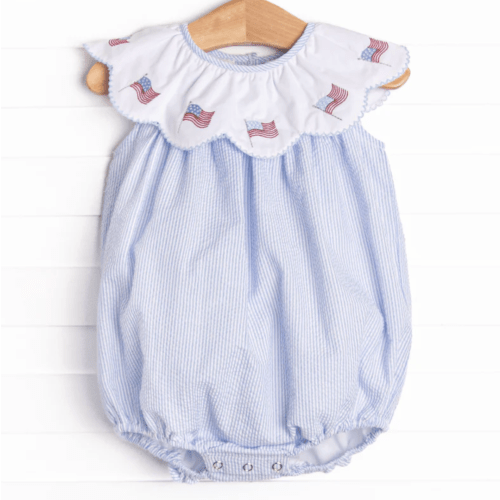 Waving in the Wind Embroidered Bubble, Blue – Stitchy Fish