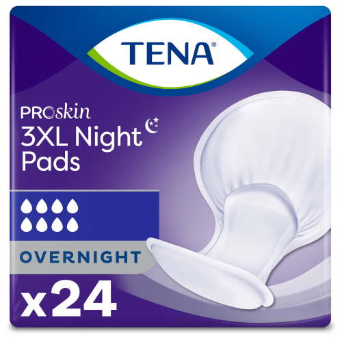 Tena ProSkin 3XL Incontinence Pads for Women and Men, Overnight Absorbency, 24 Count