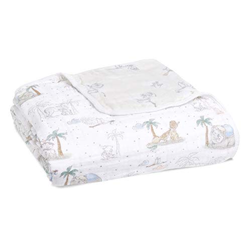 aden + anais 100% Cotton Muslin Baby Blanket Crib Bedding for Newborn Baby and Toddler, Nursery Blanket for Boys and Girls, Baby Registry and Shower Gift - My Darling Dumbo