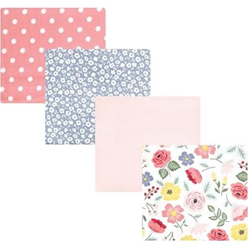Hudson Baby Unisex Baby Cotton Flannel Receiving Blankets, Modern Botanical, One Size