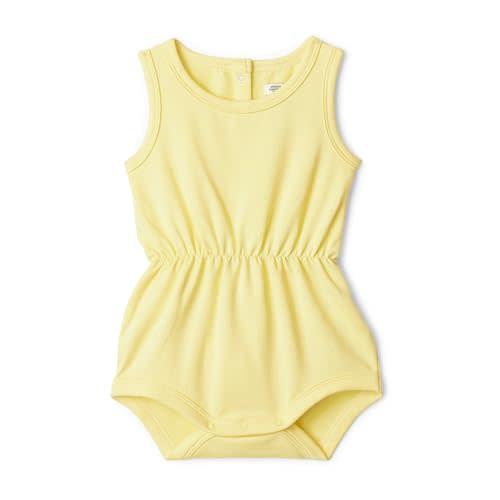 Amazon Essentials x Sofia Grainge Baby Girls' Lightweight French Terry Sleeveless Shorts Romper