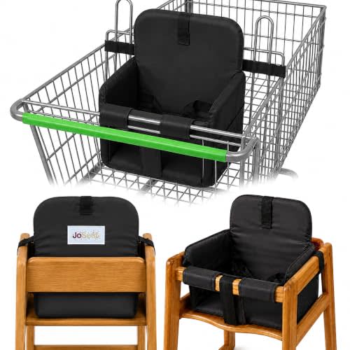 Shopping Cart Seat Cover for Baby, Black | High Chair & Grocery Cart Seat Protector, Machine Washable Reusable Cart Liner & Swing Insert, Unisex, Soft, Portable