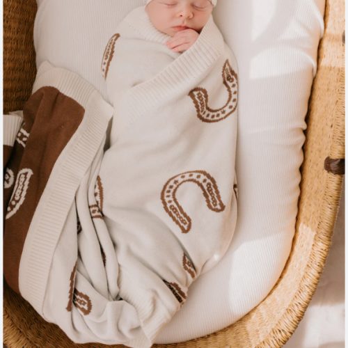 Knit Blanket | Western Horse Shoe – Little and Fern