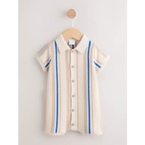 Buy Blue/Neutral Stripe Knitted Baby Romper (0mths-3yrs) from Next USA