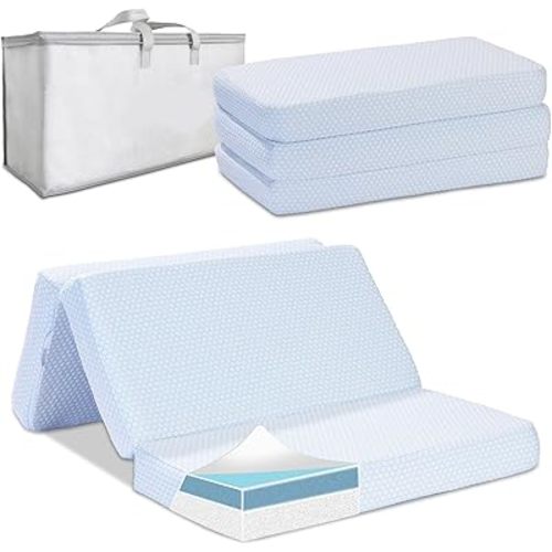 Trifold Pack and Play Mattress,38"x26" Double-Layer Breathable Memory Foam