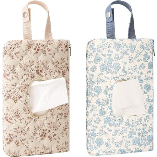 Eileithyia Wipe Dispenser Baby Wipes Dispenser Container Soft Quilted Baby Wipe Holder Portable Travel Diaper and Wipes Pouch Bag