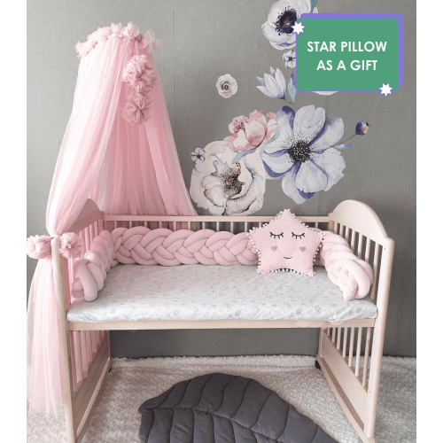 Light Pink Double Braided Crib Bumper