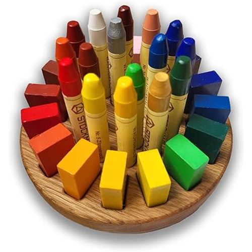 Waldorf crayon holder for Stockmar 16 blocks and 16 sticks, personalized gift for kids, desk organization, CRAYONS NOT INCLUDED