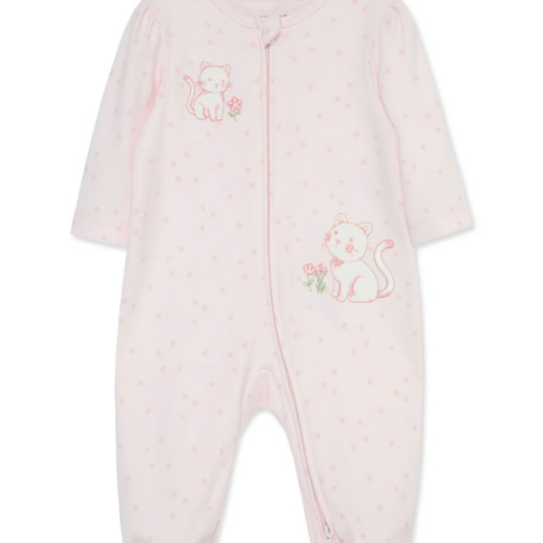 Sweet Kitties 2-Way-Zip Footed One-Piece