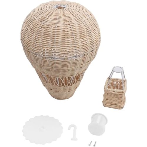 Hanging Hot Air Balloon Decor Hand Woven Rattan Hot Air Balloon Basket Decorations for Kids Room Nursery Decor