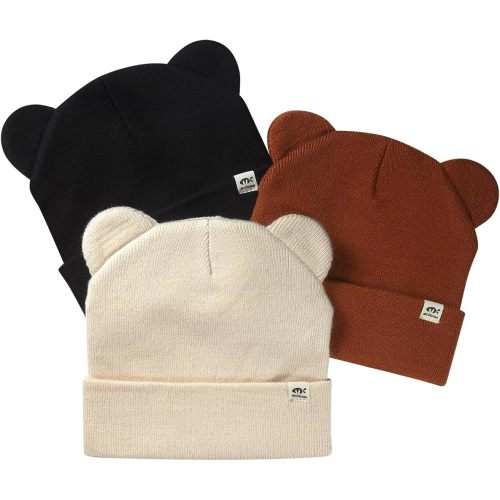 3 Pack Baby Beanie Hat Infant Winter Hat for Girls Boys 0-3 Years