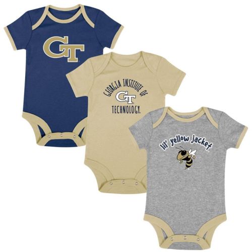 NCAA Georgia Tech Yellow Jackets Infant 3pk Bodysuit, Size: 0-3M