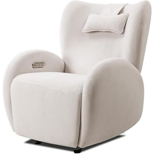 EONIX Stylish Power Glider Rocker Recliner Chair, Dual Motor Independently Controlled Footrest and Backrest, Detachable Headrest, Lazy Boy Recliner Chair for Living Room, SXXY010041, Cream White