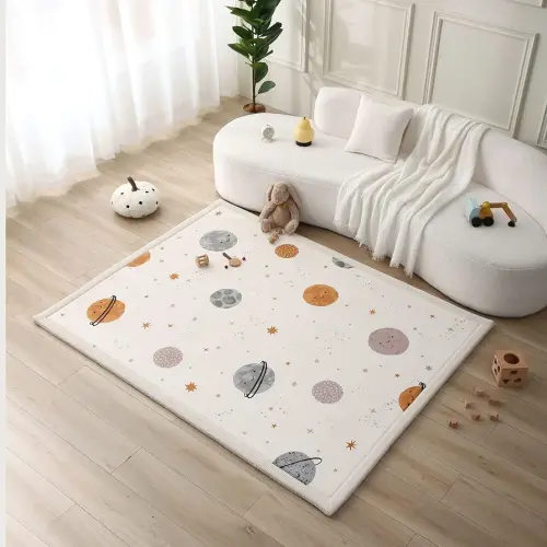 Premium Baby Playmat for Floor 60" x 80" – Cloudsoft Coral Velvet Memory Foam Rug for Crawling – Non-Slip, Water-Resistant, Non-Toxic, Easy-Care Muscle Mat – Thick Play Mat for Baby