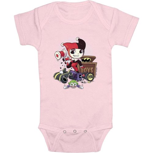 Infant's DC Super Friends Harley Quinn Toys Bodysuit - Light Pink - 18 Months
