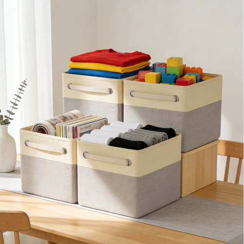 Fabric Cube Storage Bins, Small 4 Pack 12.2x8.3x4.7 Storage Cubes Baskets for Shelves, Decorative Storage Boxes for Organizing Shelves