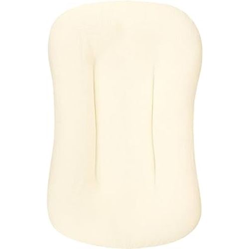 Hooyax Muslin Lounger Cover, Organic Cotton Removable Slipcover for Toddler & Infant, Padded Lounger Floor Seat Cover for Boys & Girls, Large Size 37 x 21 Inch, Beige