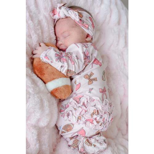 Ruffle Zipper Bamboo Footie | Huddles