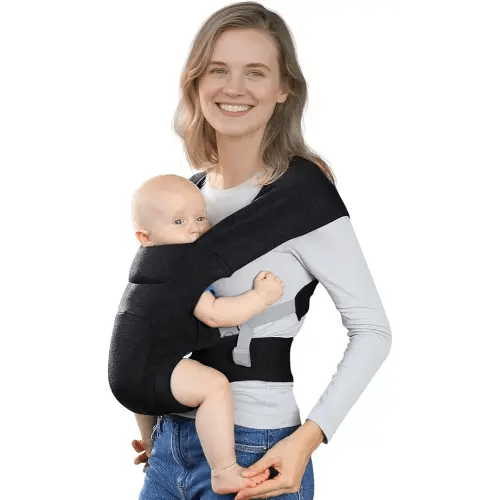Newborn Carrier, Cozy Baby Carrier, Ergonomic Cross-Back Wrap, Hands-Free with Supportive Comfort, Deep Grey