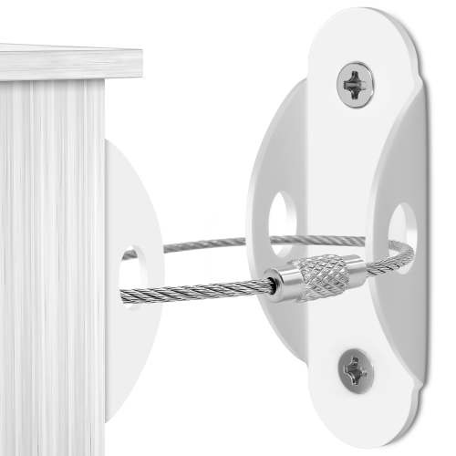 Furniture Anchors (10 Pack), Furniture Straps for Baby Proofing, Secure 400 Pound Furniture to Wall Prevent Falling, Anti Tip Earthquake Straps for Child Safety (White)