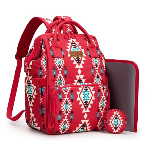 Montana West Wrangler Diaper Bag Backpack Aztec Callie Bag Travel Backpack Purses Western Multi-Function Baby Bags for Mom