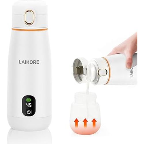 Portable Milk Warmer - Travel & On-the-Go, Quick Heating Breast Milk & Baby Milk Bottle Warmer, USB Rechargeable