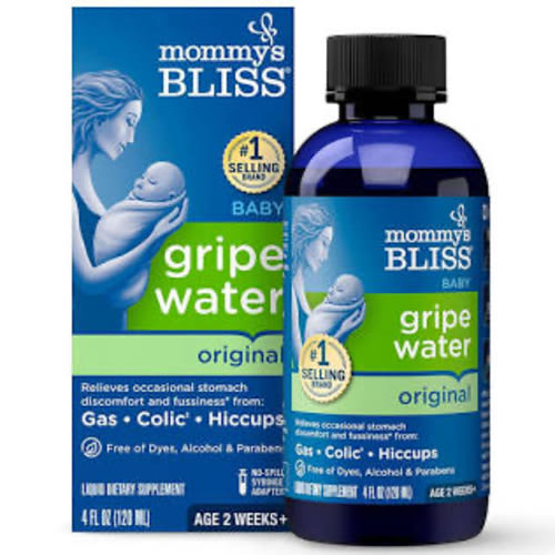 Mommy's Bliss Gripe Water Original, Infant Gas & Colic Relief, Gentle & Safe, 2 Weeks+, 4 Fl Oz (Pack of 1)