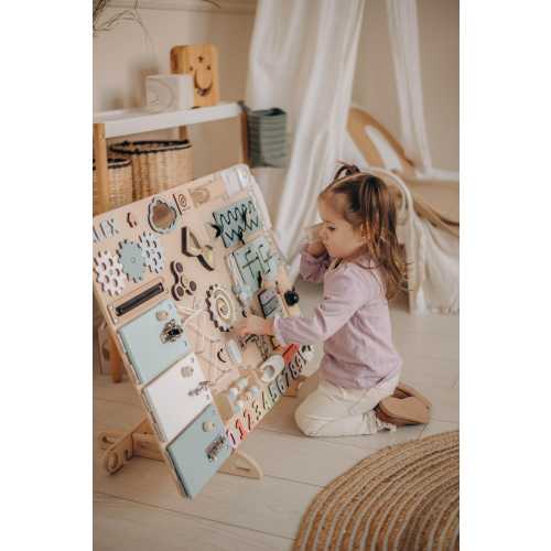 Large Montessori Busy Board, Personalized Gifts for 1 2 3 Year Old, Sensory Toy for Kids, Name Busy Board for Toddler, First Birthday Gift