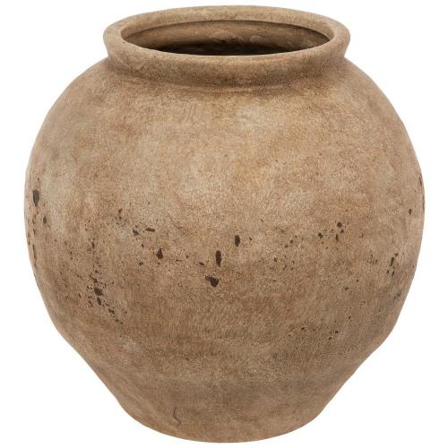 Beige & Brown Textured Ceramic Vase