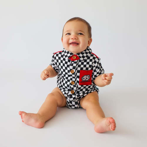 Disney Finish Line French Terry Collared Henley Shortall