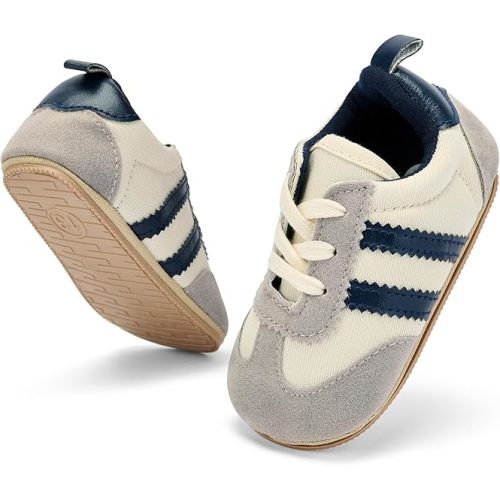 BACSAC Baby Shoes for Boys Girls Non Slip Low Top Infant Walking Shoes Breathable Comfort Toddler Walker Shoes Pull On Newborn Baby Sneakers 3 6 9 12 Months