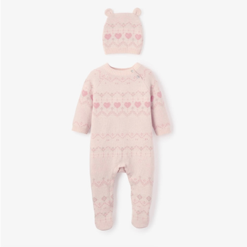 Love Fairisle Jumpsuit + Hat Set 2pc